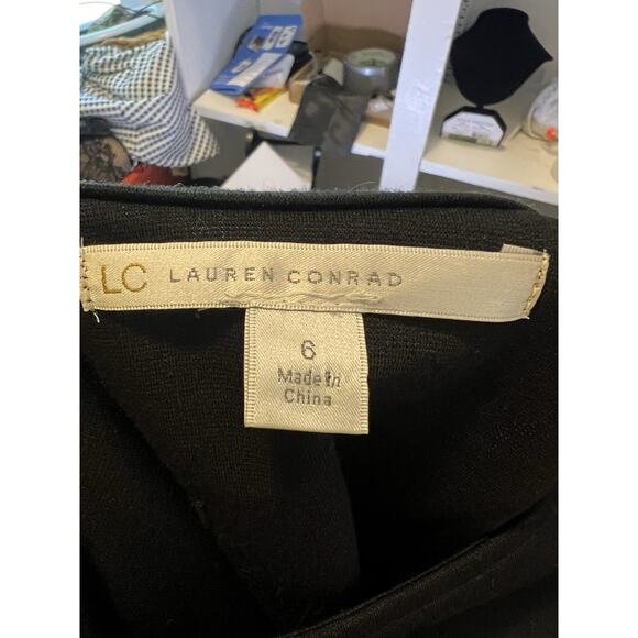 Lauren Conrad Size 6 Polyester Black & Pink floral Fit And Flare Cocktail Dress - Picture 5 of 10